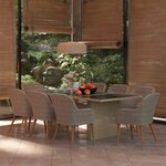 vidaXL Ensemble à dîner de jardin 9 Pièces Résine tressée Marron