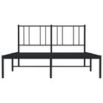 vidaXL Cadre de lit métal avec tête de lit noir 160x200 cm