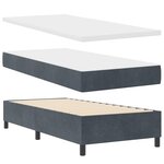 Lit Box Spring vidaXL avec Matelas Gris Foncé Velours Simple