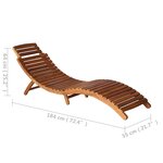 vidaXL Chaise longue avec table Bois d'acacia massif Marron