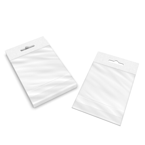 Lot de 100 92x92 mm sac transparent cellophane avec dispositif d'accrochage en rayon - 100