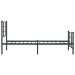 vidaXL Cadre de lit métal avec tête de lit/pied de lit noir 75x190 cm