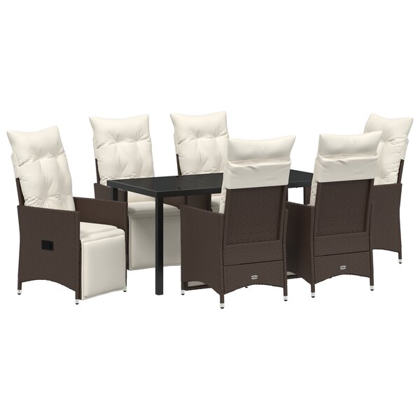 vidaXL Ensemble de 4 Marron Rattan PE Sofa Simple