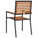 Chaises de jardin empilables vidaXL avec coussins  2 pièces  noires en poly rotin