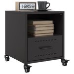 vidaXL Table de chevet noir 36x39x43 5 cm acier