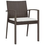vidaXL Set de salle à manger de jardin 7 pièces avec coussins en poly rotin marron