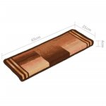 vidaXL Tapis d'escalier autocollants 15 Pièces 65x21x4 cm Marron