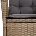vidaXL Ensemble à manger de jardin avec coussins 5Pièces Beige poly rotin