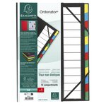 Trieur rigide Ordonator dos extensible 12 compartiments Noir EXACOMPTA
