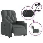 vidaXL Fauteuil inclinable électrique Gris foncé Tissu