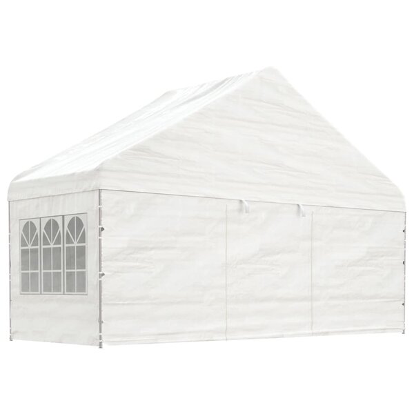vidaXL Belvédère avec toit blanc 5 88x2 23x3 75 m polyéthylène