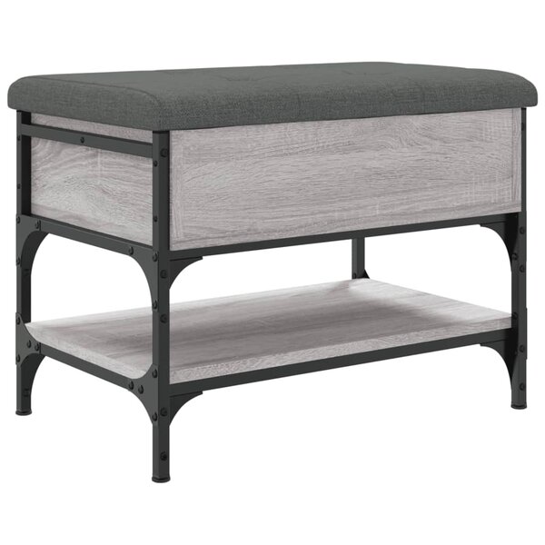 vidaXL Banc à chaussures sonoma gris 62x42x45 cm bois d'ingénierie
