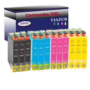 12 cartouches d'encre compatibles pour Epson XP235, XP245, XP247, XP255, XP257, XP332 remplace Epson T2991 T2992 T2993 T2994 (29XL) - T3AZUR