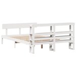 vidaXL Cadre de lit sans matelas blanc 140x190 cm bois de pin massif