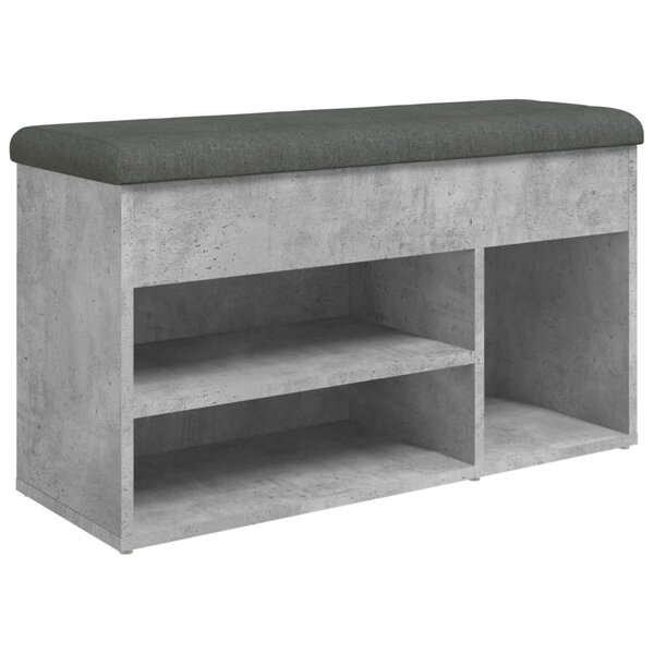 vidaXL Banc à chaussures gris béton 82x32x45 5 cm bois d'ingénierie