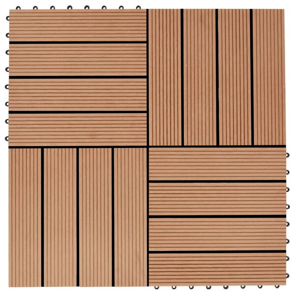 vidaXL Carreaux de terrasse 22 Pièces 30 x 30 cm 2 m² WPC Teck