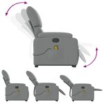 vidaXL Fauteuil de massage inclinable Gris clair Tissu