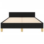 vidaXL Cadre de lit avec tête de lit noir 120x190 cm tissu
