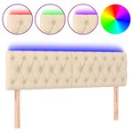 vidaXL Tête de lit à LED Crème 144x7x78/88 cm Tissu