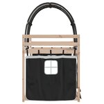 vidaXL Lit superposé avec rideaux blanc/noir 75x190 cm bois pin massif