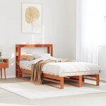 vidaXL Cadre de lit sans matelas cire marron 90x190 cm bois pin massif