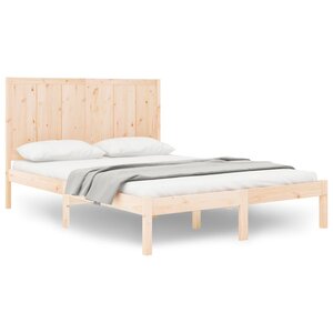 vidaXL Cadre de lit Bois de pin massif 140x190 cm