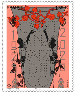 Timbre - 100 ans d'Art Déco - Lettre verte