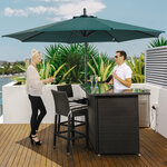 Parasol déporté octogonal inclinable manivelle pied acier Ø 3 x 2 5H m vert