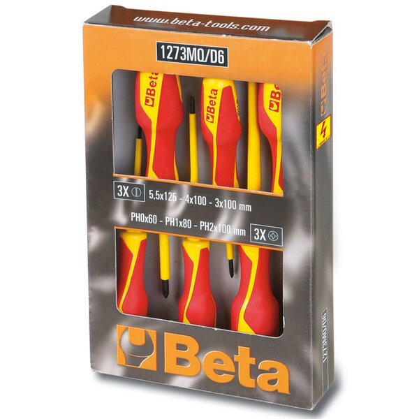 Beta tools tournevis 1273mq/d6 en acier 6 pièces 012730851