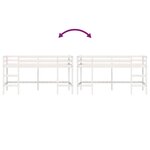 vidaXL Lit mezzanine enfants échelle blanc 90x190 cm bois pin massif