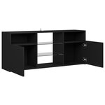 vidaXL Meuble TV avec lumières LED noir 120x30x50 cm