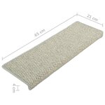 vidaXL Tapis d'escalier autocollants 15 Pièces 65x21x4 cm Gris