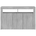 vidaXL Buffet avec lumières LED sonoma gris 115 5x30x75 cm