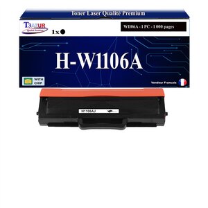 T3AZUR -Toner compatible avec HP W1106A (106A) pour HP Laser 107a 107r 107w Laser MFP 135ag 135wg 137fnw 137fwg
