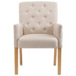 vidaXL Chaises à manger avec accoudoirs lot de 2 beige tissu