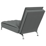 vidaXL Chaise longue de massage avec traversin gris foncé tissu