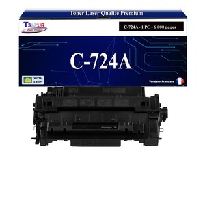 T3AZUR -Toner compatible avec Canon 724 (3481B002) pour Canon LBP-6750DN LBP-6780X MF-512x MF-515x