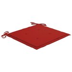 vidaXL Chaises de jardin lot de 4 et coussins rouge bois teck solide