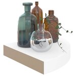 vidaXL Étagères d'angle flottantes 2Pièces blanc brillant 25x25x3 8cm MDF