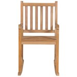 vidaXL Chaise à bascule avec coussin noir Bois de teck solide