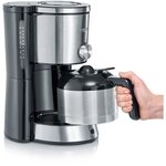 Cafetière filtre isotherme - 8 tasses - 1 L - 1 000 W - Sélecteur d'arôme - Inox/Noir