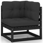 Salon de jardin meuble d'extérieur ensemble de mobilier 9 pièces avec coussins noir bois de pin massif 02_0018060