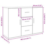 vidaXL Buffet chêne fumé 90 5x29 5x65 cm bois d'ingénierie