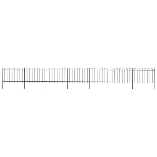 vidaXL Clôture de jardin avec dessus en cerceau Acier 11 9x1 2 m Noir