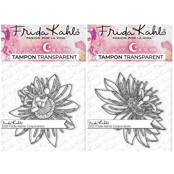 2 Tampons transparents - Passiflore 1 + Passiflore 3 - 9 5 x 6 5 cm
