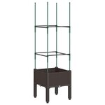 vidaXL Jardinière avec treillis marron 40x40x142 5 cm PP