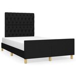 vidaXL Cadre de lit avec tête de lit Noir 120x200 cm Tissu