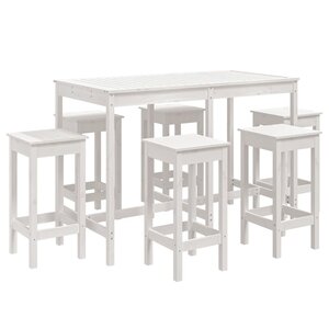 vidaXL Ensemble de bar de jardin 7 Pièces blanc bois de pin massif