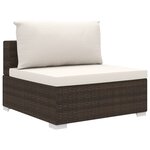 vidaXL Salon de jardin 11 Pièces avec coussins Résine tressée Marron