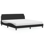 vidaXL Lit avec matelas noir 180x200 cm similicuir